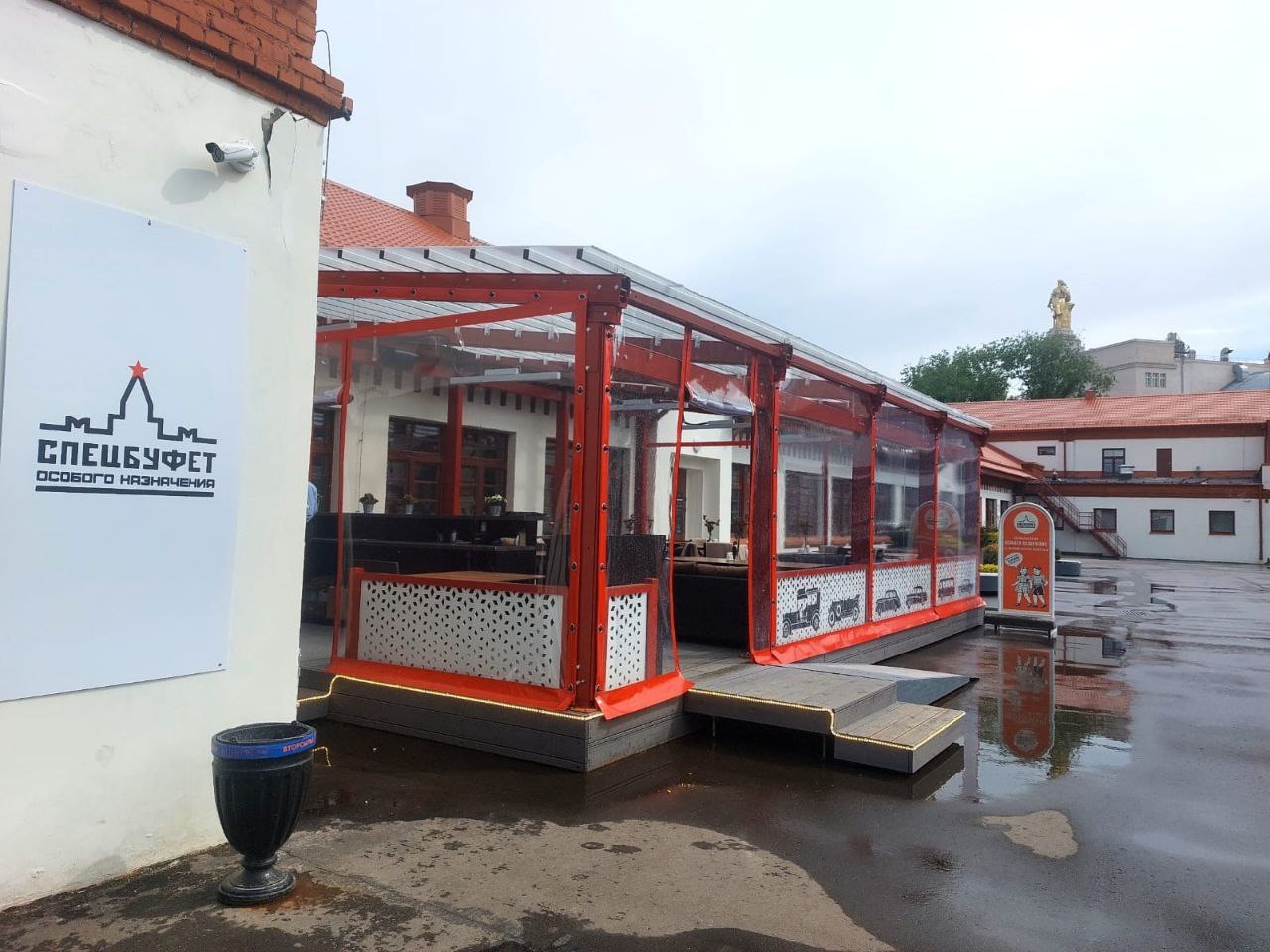 ПВХ шторы для летней террасы кафе в Хохольском